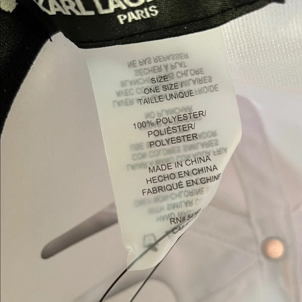 Karl Lagerfeld Paris Women’s Logo Baseball Cap - White, Adjustable, NWT